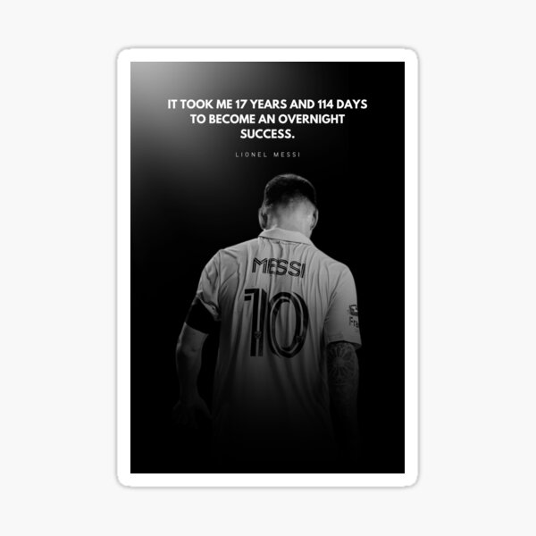 Artikel-Vorschau von Lionel Messi Motivationszitat Porträt, designt und verkauft von SuccessInsanity.