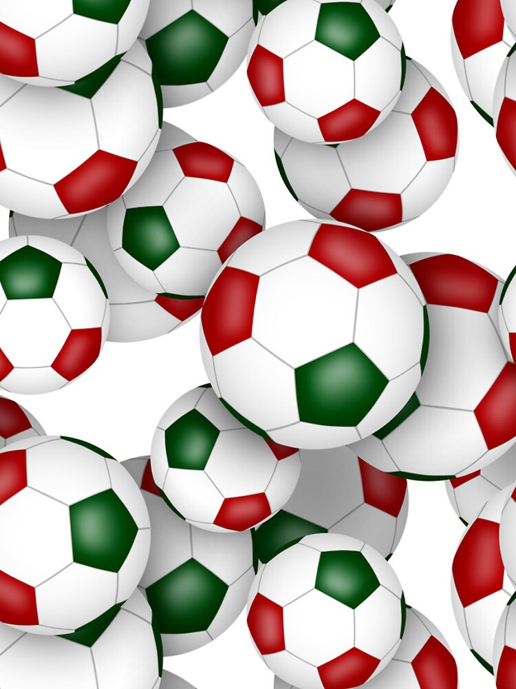 Thumbnail 5 of 5, iPhone Case, Red & green soccer balls pattern designed and sold by katzdzynes.