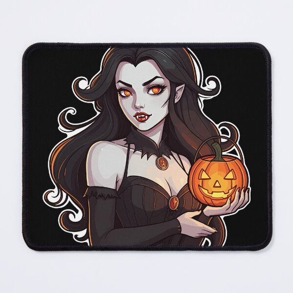 Item preview, Vampire Girl Holding Jack-o-lantern Halloween designed and sold by deelitt.