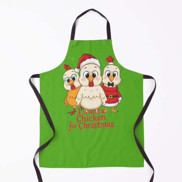 Item preview, I Want a Chicken for Christmas - Cute Holiday Farm Humor, chick designed and sold by bubblylive.