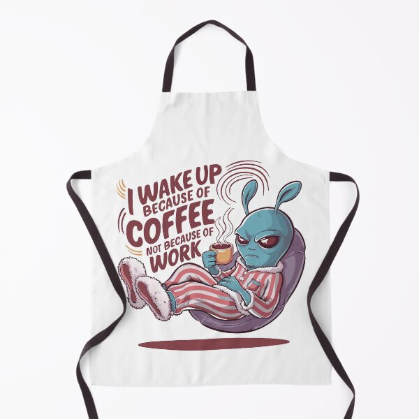 Item preview, Alien Coffee Lover 'I Wake Up Because of Coffee' designed and sold by StellarDreamer.
