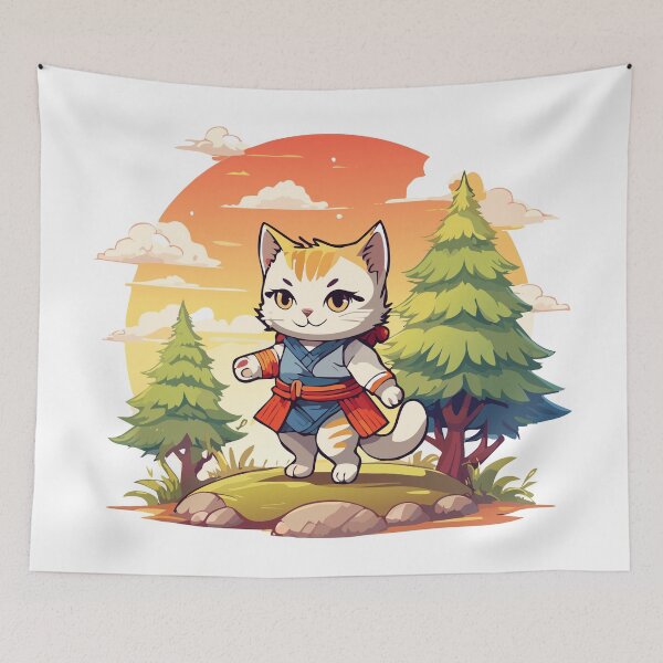 Item preview, Samurai Cat's Forest Journey designed and sold by livvestudio.