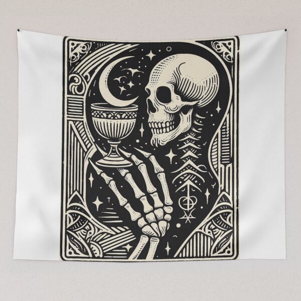 Item preview, Tarot card Skeleton Head with a Chalice designed and sold by TheMysticCats.