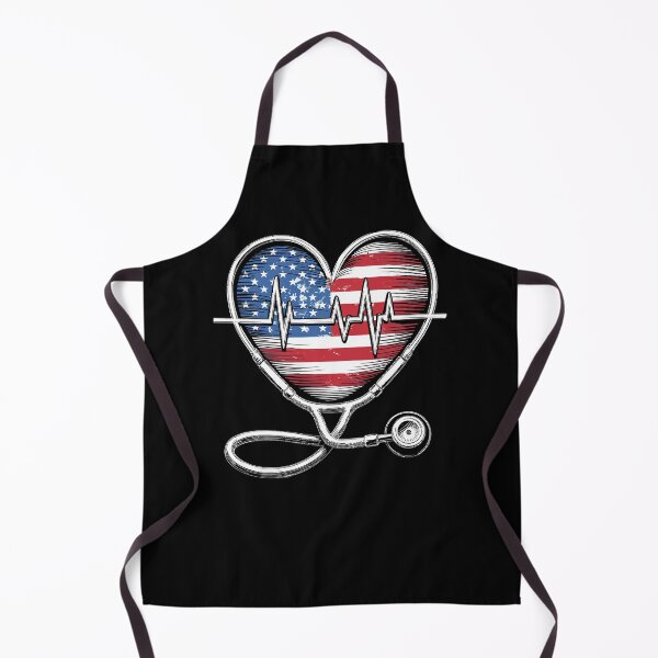 Item preview, US Flag Stethoscope Patriotic Nurse Heart Medical Workers designed and sold by BongsEmporium.