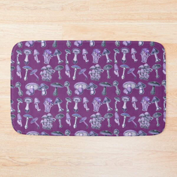 Item preview, Fashionably Fungi: The Mushroom Pattern on Dark Raspberry Background designed and sold by IraNiva.