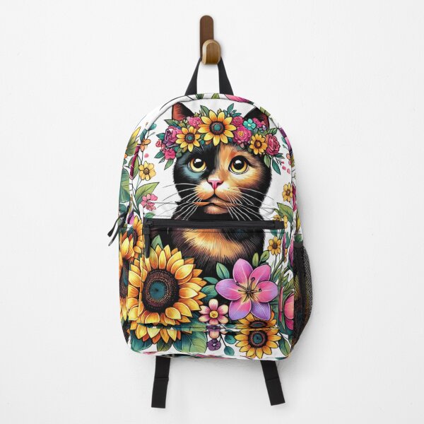 Item preview, Tortie Cat and Flowers designed and sold by JediKittenWars.
