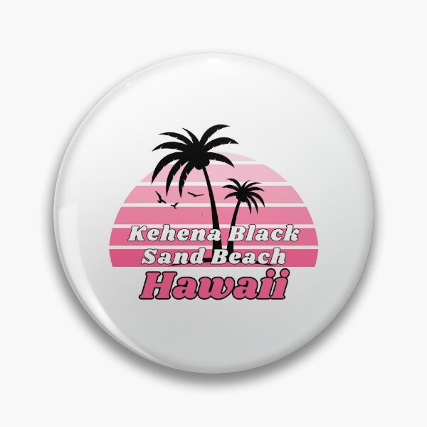 Artikelvorschau, Retro Cool Kehena Black Sand Beach Hawaii Palme bei Sonnenuntergang Souvenirs entworfen und verkauft von karmdaf.