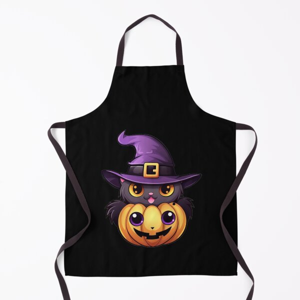 Item preview, Kawaii Halloween Purple Owl with Orange Eyes in Purple Witch Hat and Halloween Carved Pumpkin designed and sold by KawaiiArtStyle.