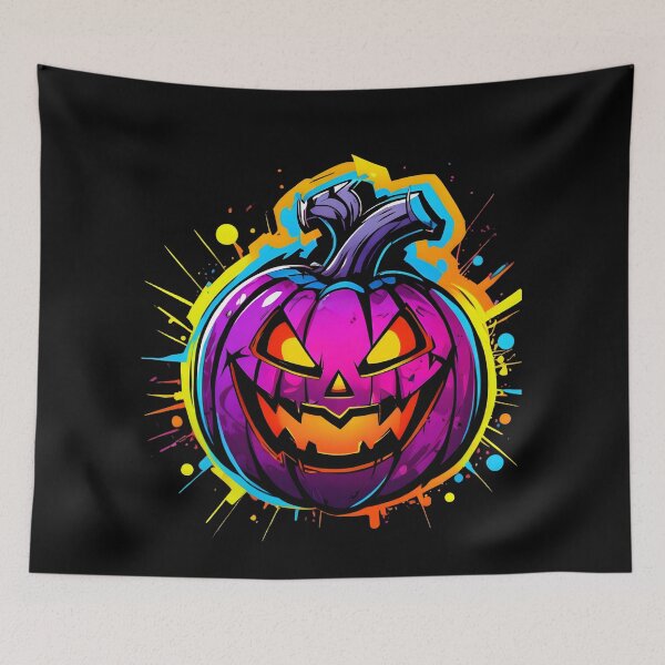 Item preview, Scary Graffiti Pumpkin with Haunting Expression designed and sold by Mechanical-Artt.