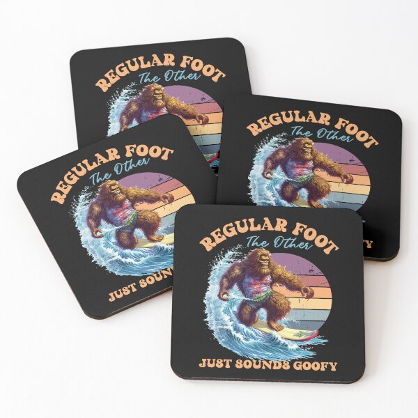 Item preview, FUNNY SURFING BIGFOOT, REGULAR FOOT, THE OTHER JUST SOUNDS GOOFY designed and sold by FlutteringWings.