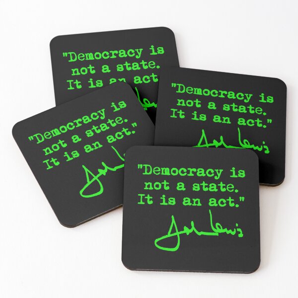 Item preview, Democracy is not a State It is an Act - John Lewis (brat green signature) designed and sold by Thelittlelord.