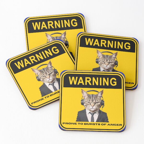 Item preview, Human Warning Label- Cats designed and sold by PhatsTheCat.