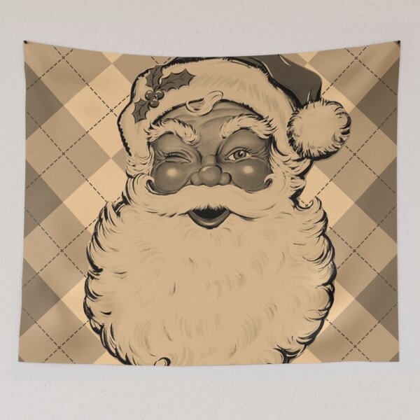 Item preview, Mono Santa on Argyle designed and sold by Fuzzdandy Designs.