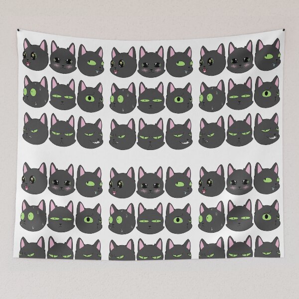 Item preview, Silly Expressive Cats (Black) designed and sold by LeCoffeeCat.
