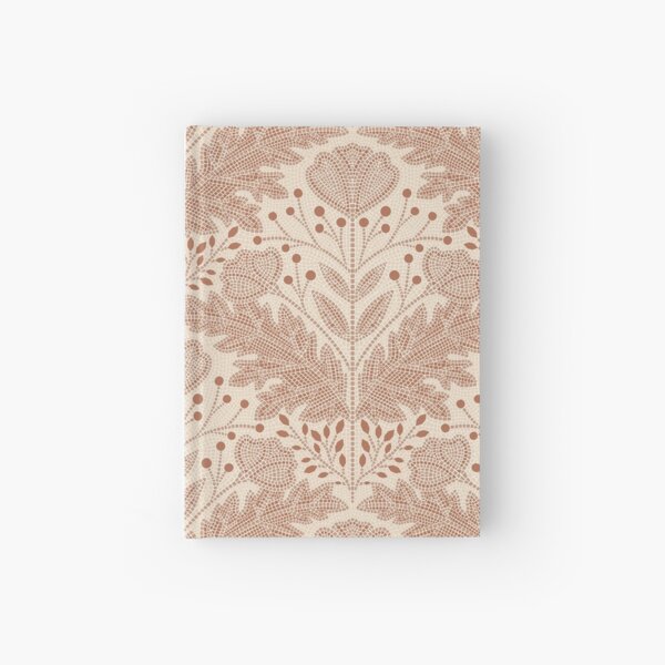 Cottage serenity in calming blush - floral tiles Hardcover Journal