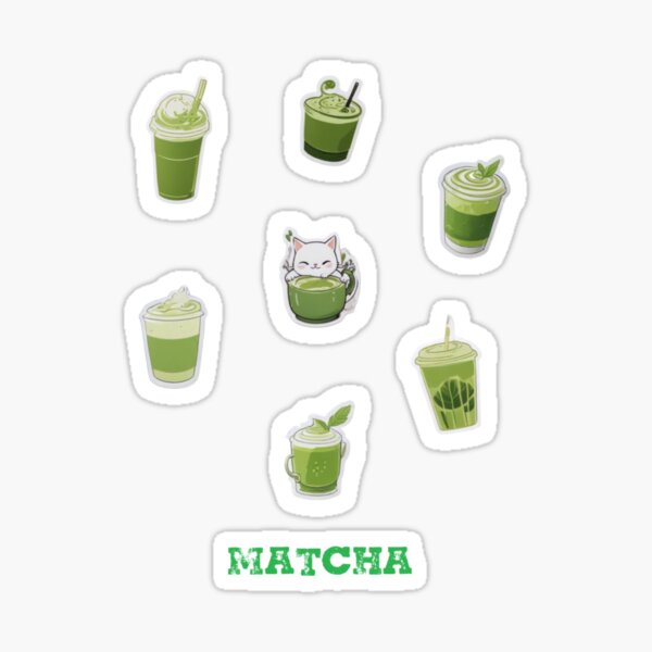 Item preview, CUTE MINI MATCHA TEA BOBA GREEN TEA STICKER PACK designed and sold by Arts4U.