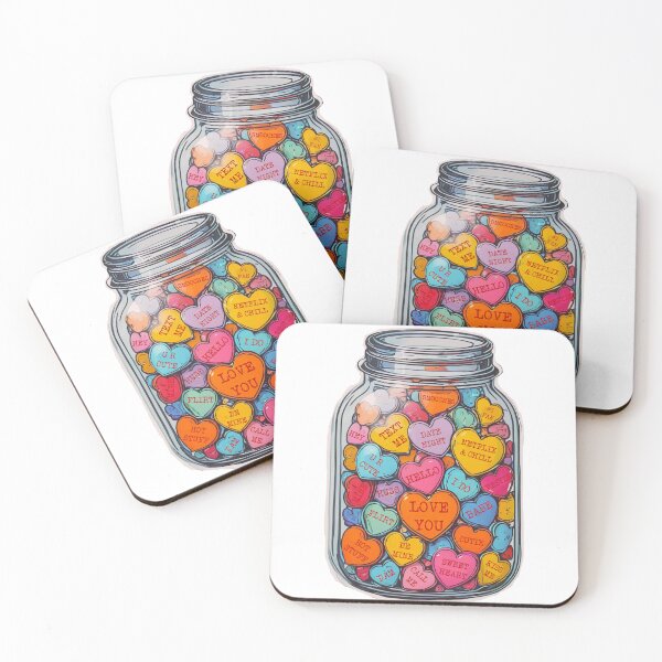 Item preview, Jar of Conversation Hearts designed and sold by Spike The Punch Design Co..