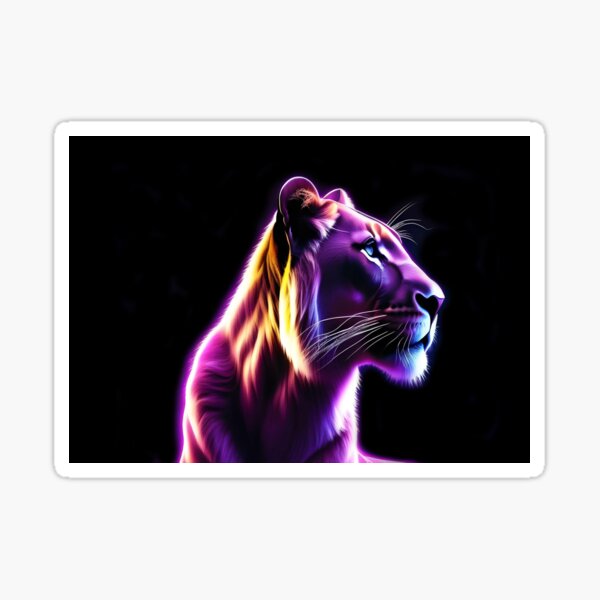 Item preview, Glowing Purple Neon Lioness, designed and sold by A-Work-Of-Art.