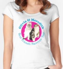 Olivia & Meredith Best Friends Purrrever Women's Fitted Scoop T-Shirt