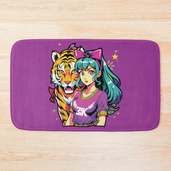 Item preview, Striped Yellow Tiger Japanese Anime Girl designed and sold by FemmePod.
