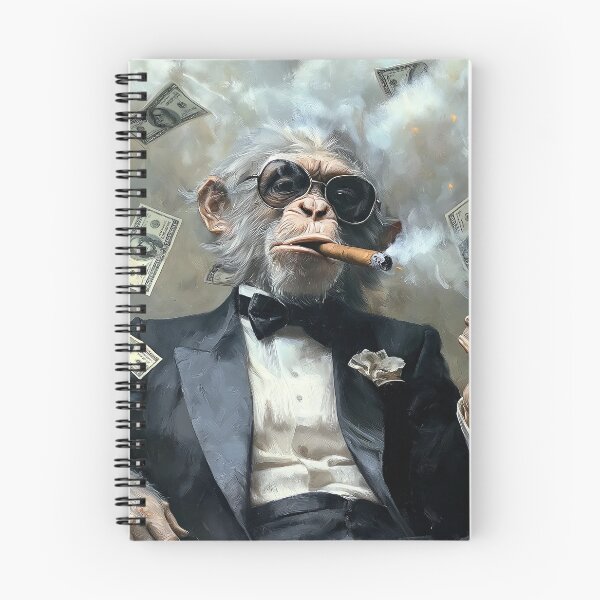 Item preview, Rich Chimpanzee with Cigar and Flying Money designed and sold by landletsy.