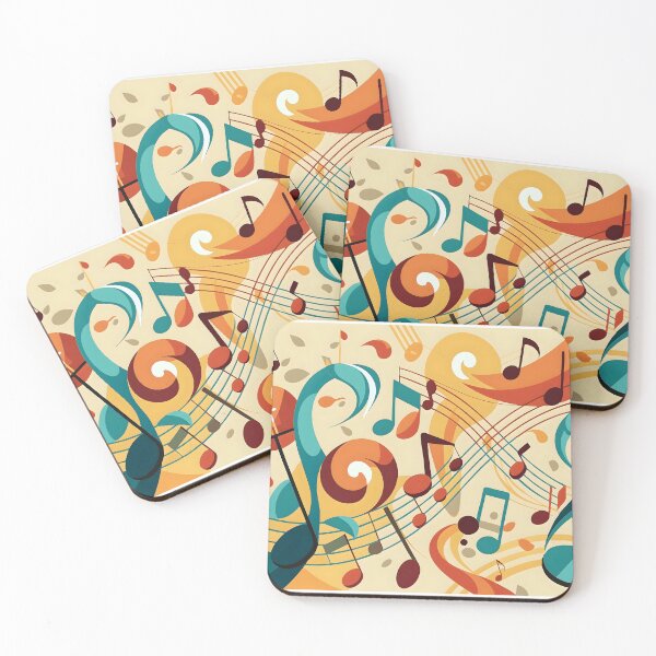 Item preview, Diseño de arte abstracto con notas musicales dinámicas y coloridas, melodías rítmicas designed and sold by Rostislav Bouda.