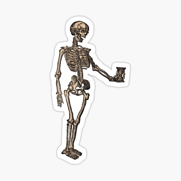 Item preview, Skeleton with Hourglass, Memento Mori Skeleton designed and sold by HawthorneFlame.