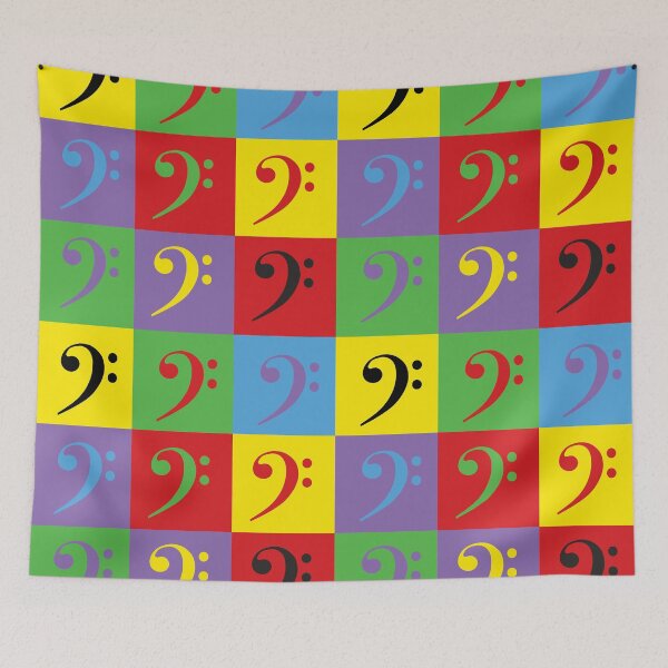 Item preview, Bass Clef Music Colorful Rainbow Pattern designed and sold by ValeriesGallery.