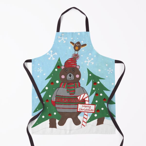 Item preview, Cute Brown Bear With Christmas Trees  designed and sold by Sartoris Art.