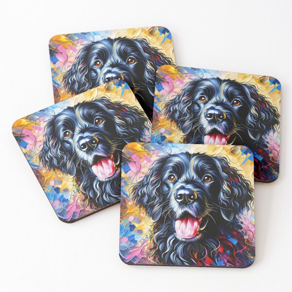 Item preview, Curly-Coated Retriever Dog Portrait Acrylic Art Print Pet Portrait Gifts for Dog Lovers designed and sold by Puppy Puzzles Plus.