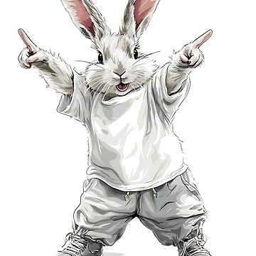 Vorschaubild zum Design Dancing Bunny in Streetwear von TeeDesignNerds