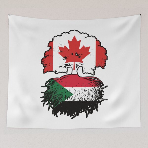 Item preview, Sudan Sudanese Canadian Canada Tree Roots Flag designed and sold by FlagX.