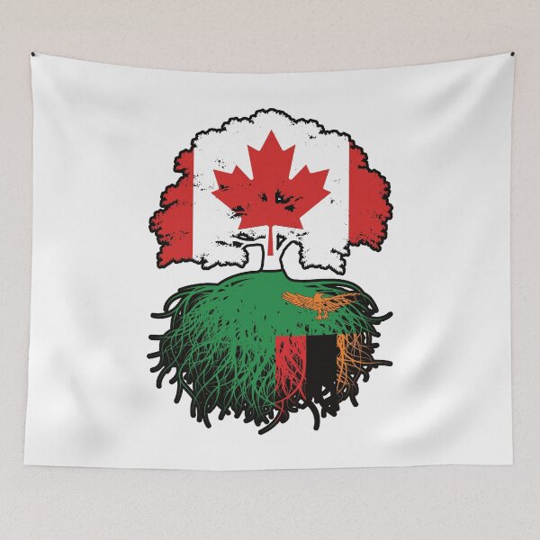 Item preview, Zambia Zambian Canadian Canada Tree Roots Flag designed and sold by FlagX.