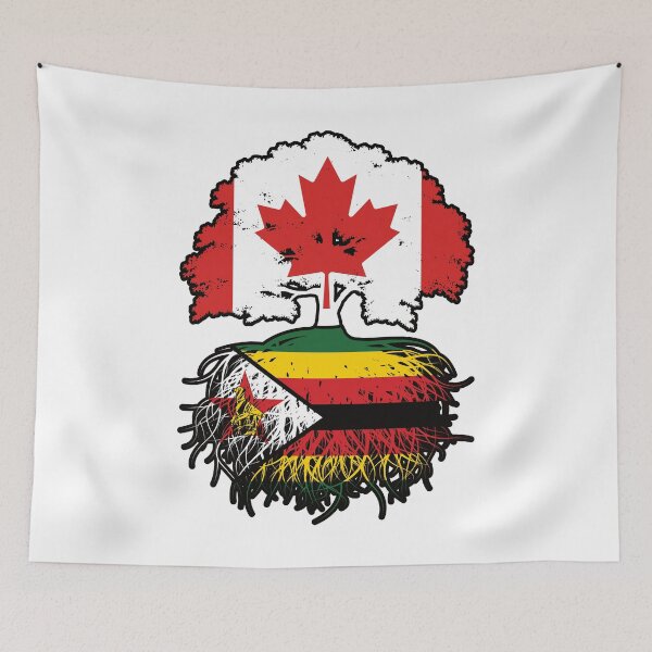 Item preview, Zimbabwe Zimbabwean Canadian Canada Tree Roots Flag designed and sold by FlagX.