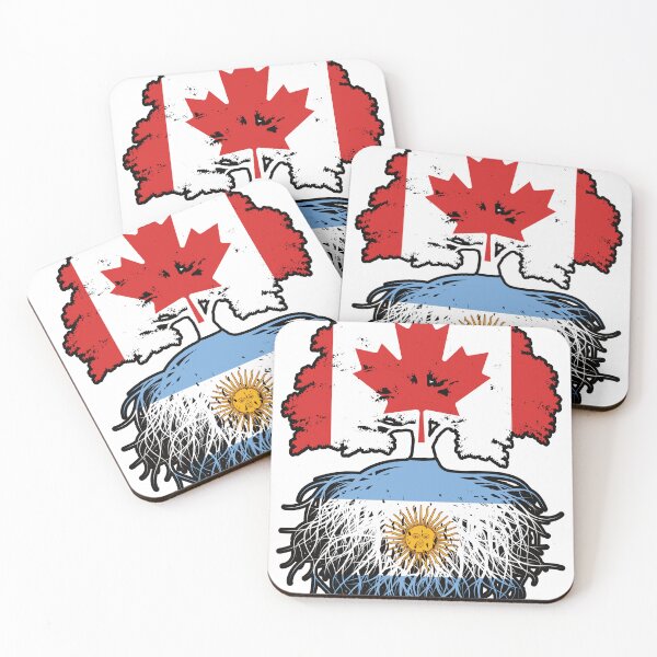 Item preview, Argentina Argentine Canadian Canada Tree Roots Flag designed and sold by FlagX.