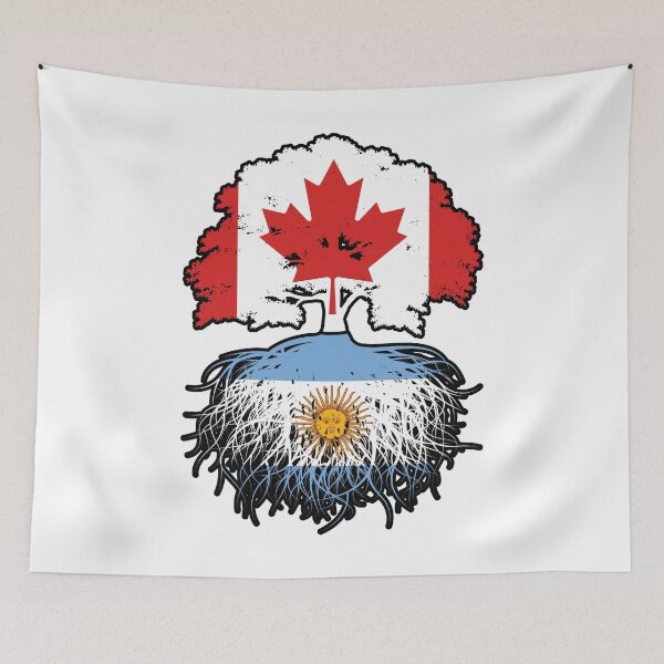 Item preview, Argentina Argentine Canadian Canada Tree Roots Flag designed and sold by FlagX.