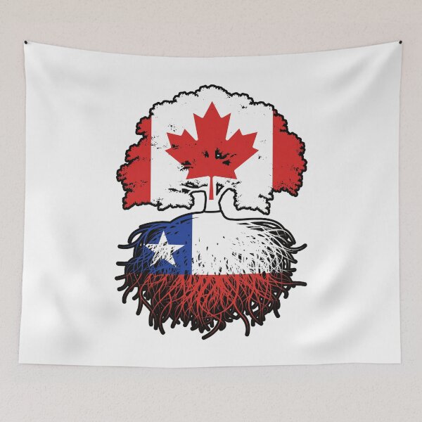Item preview, Chile Chilean Canadian Canada Tree Roots Flag designed and sold by FlagX.