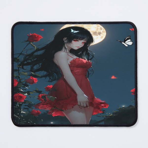 Item preview, Girl Under the Full Moon: Night Anime Art designed and sold by PNG PAPER STUDIO.