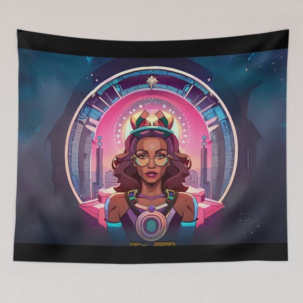 Item preview, Fabulous Woman Pink Cyberpunk Neon Retro Goddess designed and sold by Melan Designs.