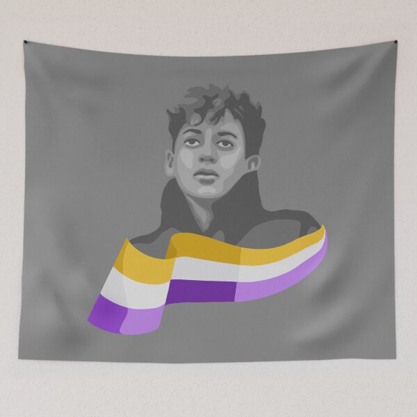 Item preview, Young Kamala Harris Portrait With Suffragist Flag  designed and sold by Unhinged Heather.