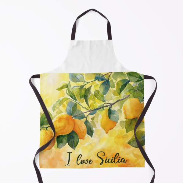 Item preview, I love Sicilia - under a watercolor lemon tree branch designed and sold by EmeraldeaArt.