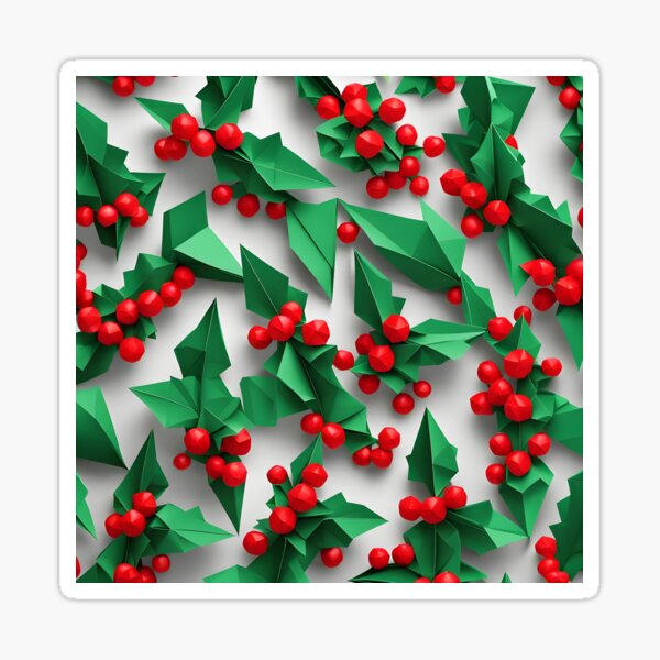 Item preview, Origami Art - Winter's Embrace: Holly and Berries designed and sold by ArtfulFolds.