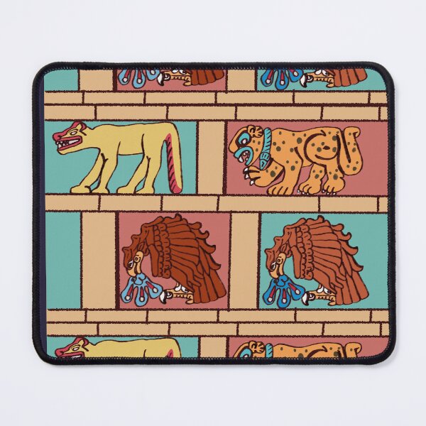 Item preview, Toltec eagle and jaguar mural print  designed and sold by Axolitoo.