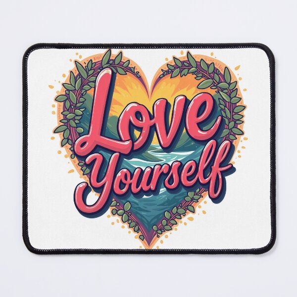 Item preview, "Love Yourself" Inspirational Graphic Design T-Shirt designed and sold by FunnyFarmDesign.
