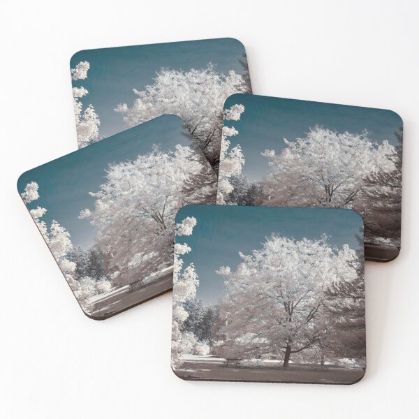 Item preview, Bench in park during autumn in IR designed and sold by Cblifeisgood.
