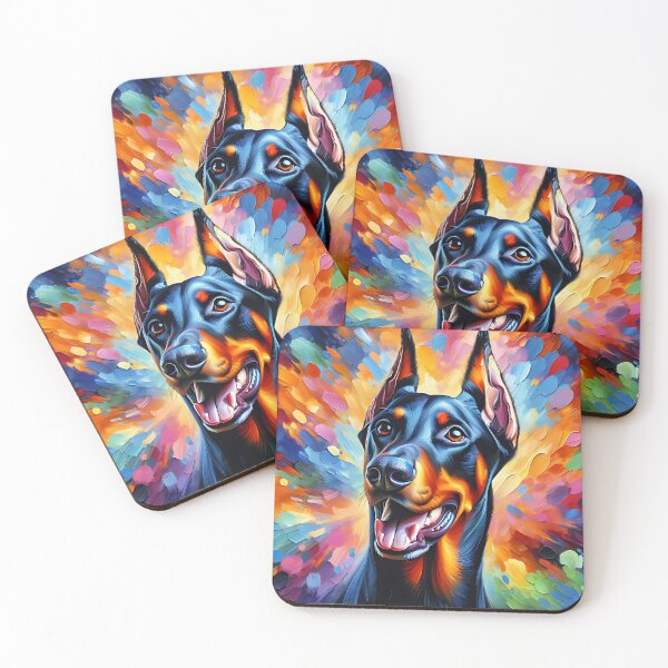 Item preview, Doberman Pinscher Dog Portrait Acrylic Art Print Pet Portrait Gifts for Dog Lovers designed and sold by Puppy Puzzles Plus.