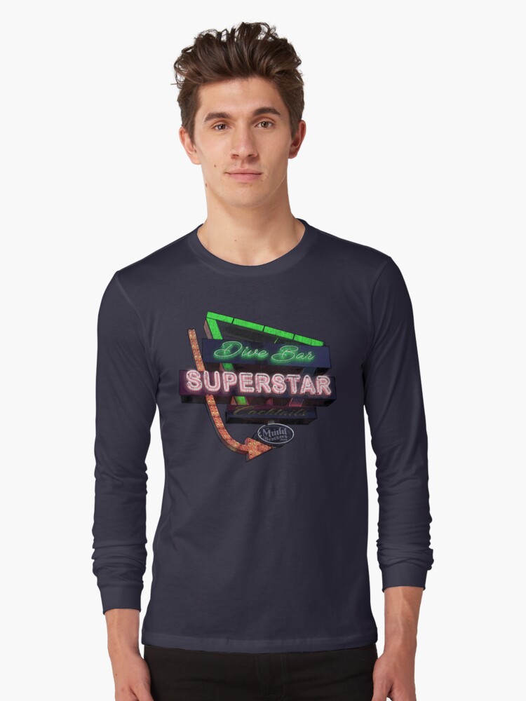 Thumbnail 1 of 5, Long Sleeve T-Shirt, Dive Bar Superstar Distressed designed and sold by ricasso64.