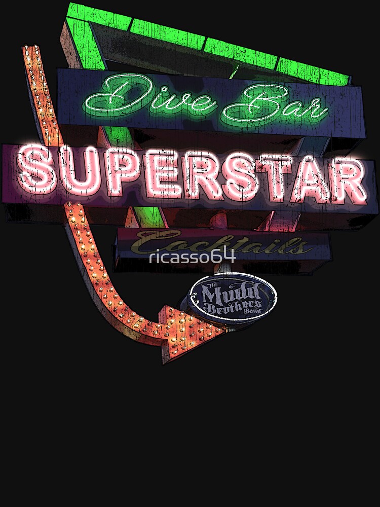 Thumbnail 7 of 7, Active T-Shirt, Dive Bar Superstar Distressed designed and sold by ricasso64.