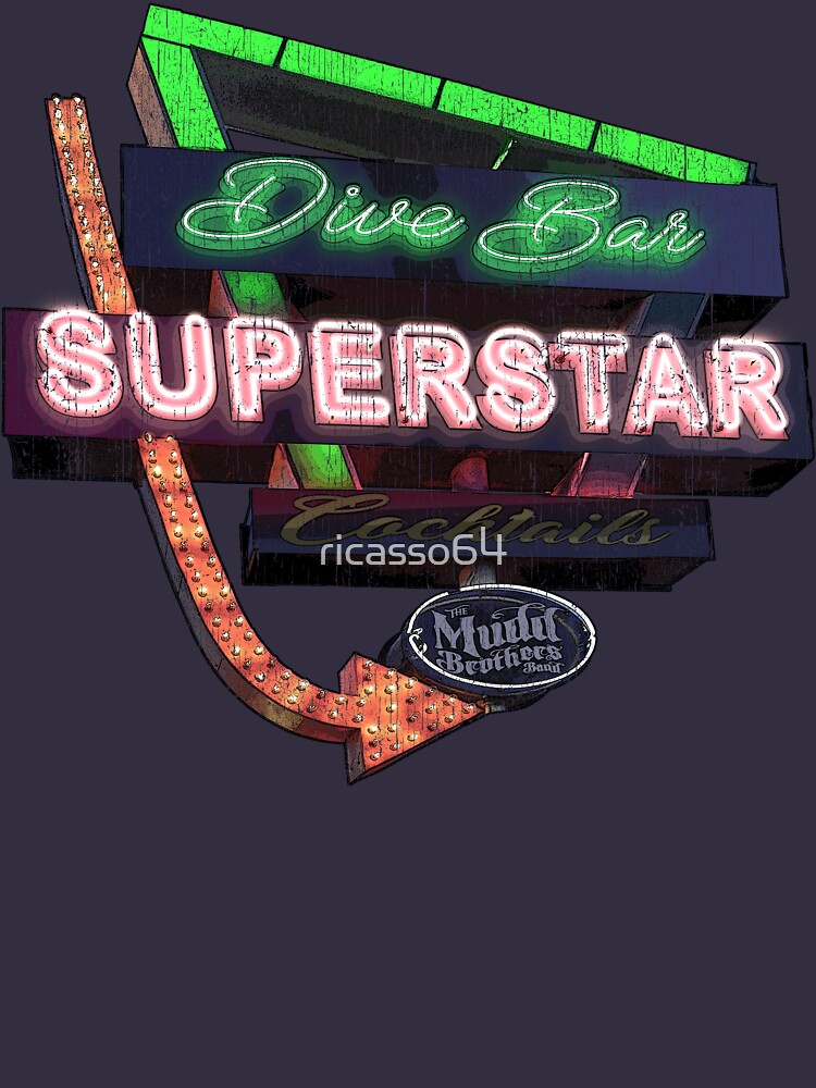 Thumbnail 5 of 5, Long Sleeve T-Shirt, Dive Bar Superstar Distressed designed and sold by ricasso64.