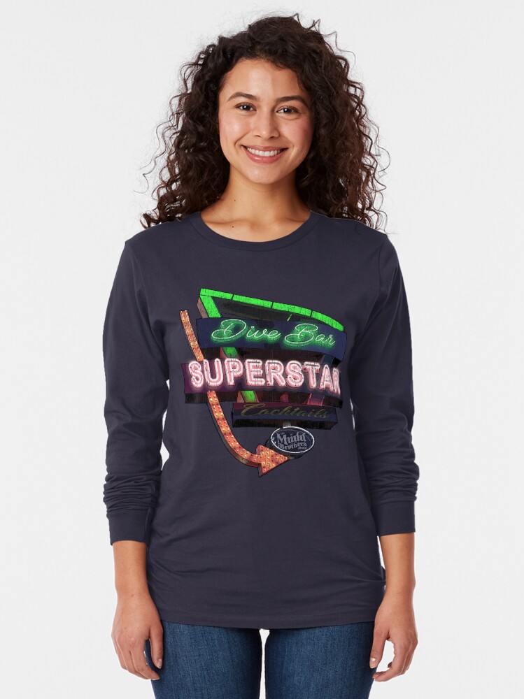 Thumbnail 2 of 5, Long Sleeve T-Shirt, Dive Bar Superstar Distressed designed and sold by ricasso64.